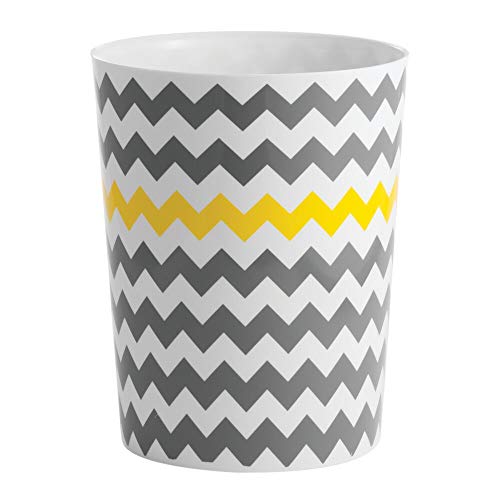 mDesign Cubo de Basura en plástico Papelera de Oficina, en la Cocina o en el baño – Ideal Papelera de diseño Moderna – Diseño en Zigzag - Amarillo/Gris mDesign Cubo de Basura en plástico Papelera de Oficina, en la Cocina o en el baño – Ideal Papelera de diseño Moderna – Diseño en Zigzag - Amarillo/Gris