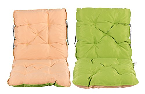 Meerweh Juego de 2 Cojines para Respaldo y sillón, Aprox. 50 x 98 x 8 cm, Color Verde/Beige, 50 x 98 x 10 cm