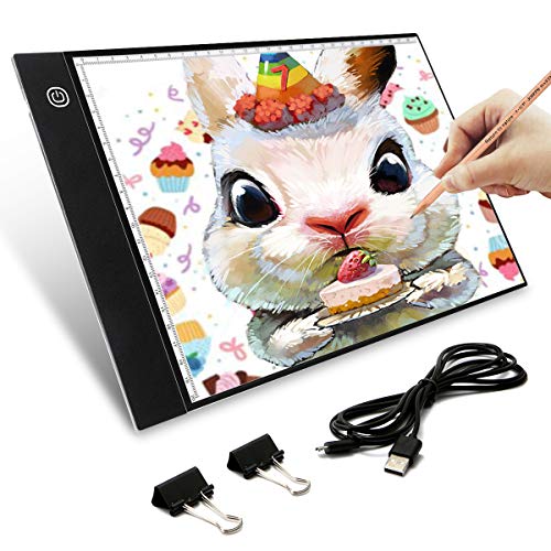 Mesa de Luz Dibujo, Elfeland LED Tableta de Luz A4 4.2mm Ultra Delgada USB Recargable con Tablero de Escala 0-4500Lux Atenuación Continua Luces Calcar Dibujos Ideal para Arquitectura Animacion Boceto Mesa de Luz Dibujo, Elfeland LED Tableta de Luz A4 4.2mm Ultra Delgada USB Recargable con Tablero de Escala 0-4500Lux Atenuación Continua Luces Calcar Dibujos Ideal para Arquitectura Animacion Boceto
