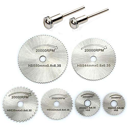 Mini hojas de sierra circular - Accesorios para el kit de disco de corte de herramienta rotativa, discos de corte de taladro de metal para cortar metal de plástico y madera (8 piezas)