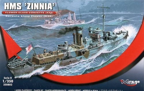 Mirage Hobby 350.802, 1: 350 Escala, el HMS Zinnia - Flor Clase Corvette, Kit de Modelo de plástico