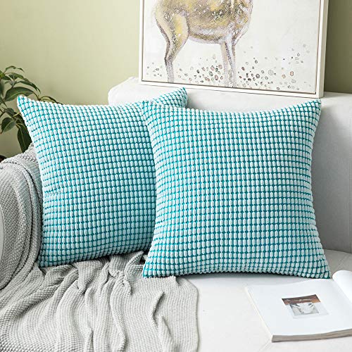 MIULEE Funda de Cojín Fundas de Almohada Suave Decorativa Cuadrado Pana Granulado Poliéster para Hogar Sofá Silla Cama Sala de Estar Dormitorio45x45cm 2 Piezas Azul Claro MIULEE Funda de Cojín Fundas de Almohada Suave Decorativa Cuadrado Pana Granulado Poliéster para Hogar Sofá Silla Cama Sala de Estar Dormitorio45x45cm 2 Piezas Azul Claro
