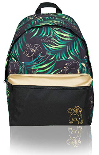 Mochila Disney Del Rey Leon Para Niños, Mujeres O Adolescentes | Mochila De Lona Para Niñas | Nuevas Mochilas Para Chicas De Las Películas De Disney En Negro Y Oro