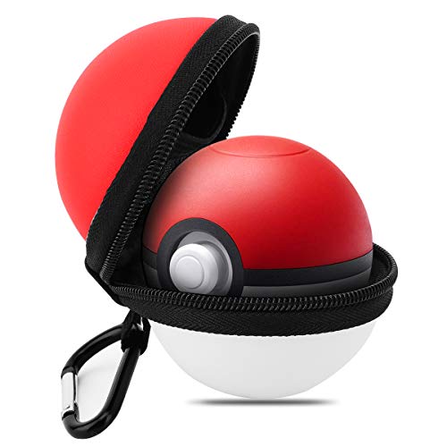 MoKo Funda Protectora Compatible con Nintendo Switch Poke Ball Plus Controller, Manga Protectora de 360° de Portátil Bolsa de EVA para Nintendo Switch Pokeball Plus Controller - Rojo + Blanco