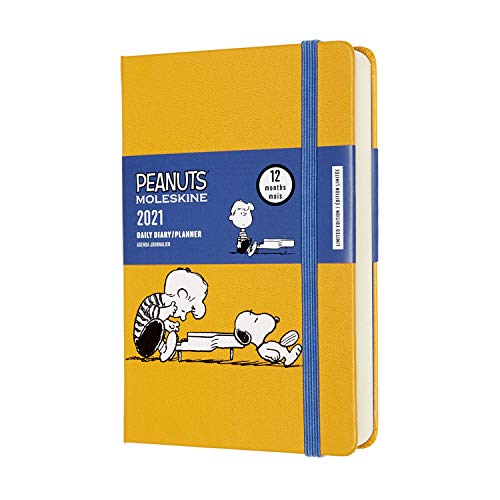 Moleskine - Peanuts Edición Limitada Snoopy y Schroeder, Agenda Diaria 2021 de 12 Meses, un Día por Página, Tapa Dura, Tamaño de Bolsillo de 9 x 14 cm, 400 Páginas