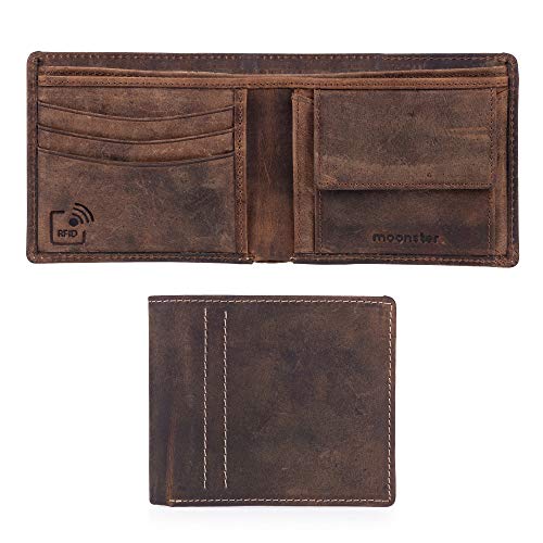 Moonster Cartera de Piel con Bloqueo RFID – Mantiene el Dinero y Las Tarjetas Organizadas con Fácil Acceso – Billetera para Hombre Delgada y Minimalista – 100% Piel de Búfalo – Preciosa Caja Regalo Moonster Cartera de Piel con Bloqueo RFID – Mantiene el Dinero y Las Tarjetas Organizadas con Fácil Acceso – Billetera para Hombre Delgada y Minimalista – 100% Piel de Búfalo – Preciosa Caja Regalo