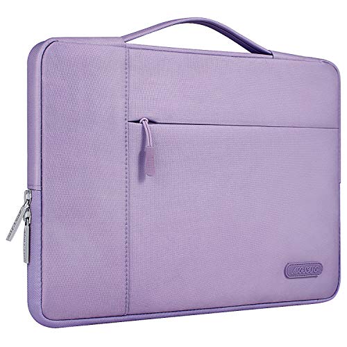 MOSISO Funda Blanda Compatible con 13-13,3 Pulgadas MacBook Air/MacBook Pro Retina/Ordenador Portátil, Poliéster Maletín Protectora Multifuncional Bolso, Violeta Claro