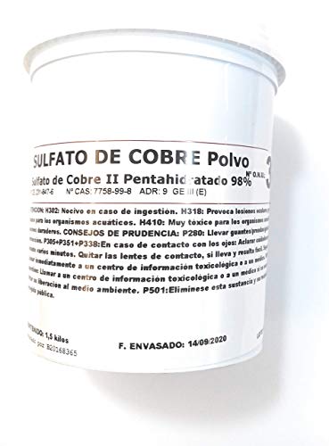 MPL Sulfato de Cobre 1Kg (Usado como Limpiador de Piscinas) (envíos sólo Península)