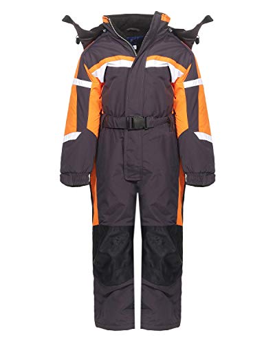 MPM PM LB1217 Kids Outdoor Tren de esquí Snowboard para niños y niñas Traje Funcional Hardshell Invierno Traje de Nieve (116, Gris)