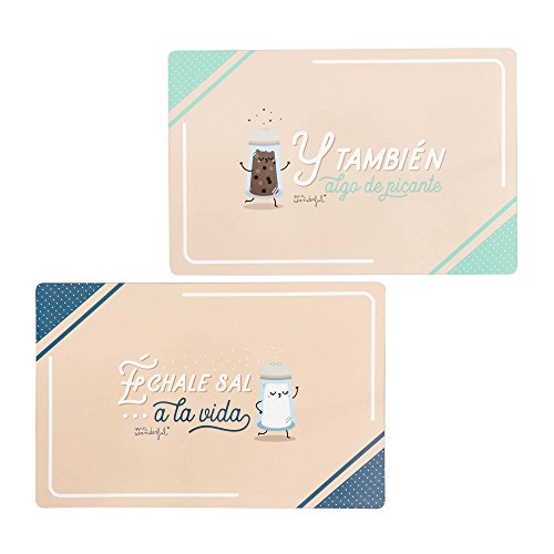 Mr. Wonderful Set de 2 manteles Individuales Échale Sal a la Vida, Multicolor, 43x27.8x1 cm Mr. Wonderful Set de 2 manteles Individuales Échale Sal a la Vida, Multicolor, 43x27.8x1 cm