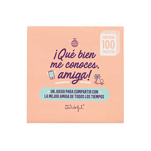 Mr. Wonderful WOA10016ES Juego de Cartas - Qué Bien me Conoces, Amiga Mr. Wonderful WOA10016ES Juego de Cartas - Qué Bien me Conoces, Amiga