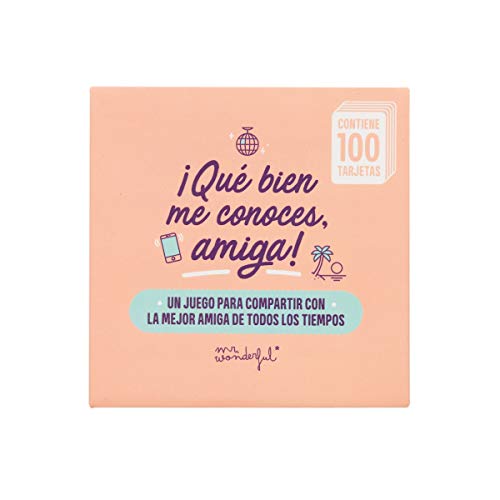 Mr. Wonderful WOA10016ES Juego de Cartas - Qué Bien me Conoces, Amiga