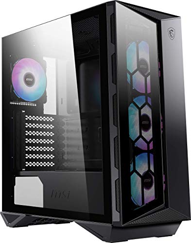 MSI MPG GUNGNIR 110R Mid-Tower Caja PC Gaming (Negra, 4 x 120mm Ventiladores ARGB, USB 3.2 Gen2 Type-C, Panel Cristal Templado, Filtro para el Polvo Magnético, Mystic Light RGB, ATX, m-ATX, Mini-ITX)