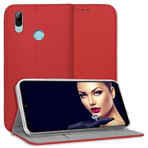 mtb more energy® Funda Bookstyle para Samsung Galaxy Note 10 Plus, Note 10+ (SM-N975, 6.8'') - Rojo - Cuero sintético - Carcasa Cubierta Estuche Carátula