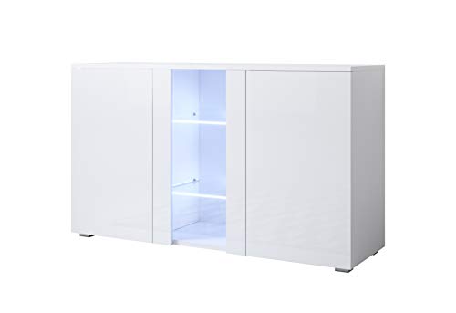 muebles bonitos Aparador Modelo Luke A1 (120x72cm) Color Blanco con Patas estándar muebles bonitos Aparador Modelo Luke A1 (120x72cm) Color Blanco con Patas estándar