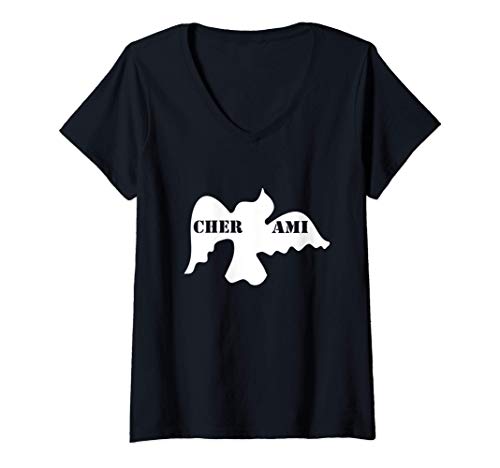 Mujer Cher Ami - World War I Homing Pigeon Army Military History Camiseta Cuello V