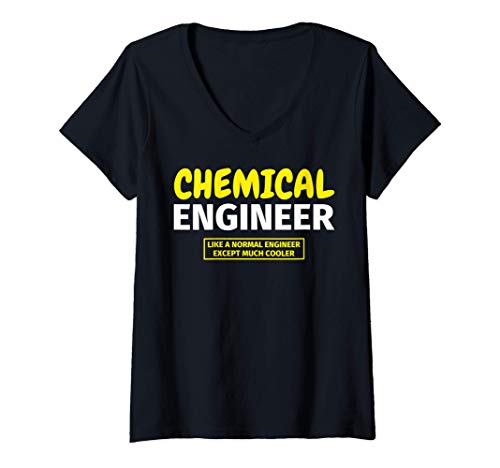 Mujer Regalos de ingeniero químico - Fumor de ingeniería química Camiseta Cuello V Mujer Regalos de ingeniero químico - Fumor de ingeniería química Camiseta Cuello V