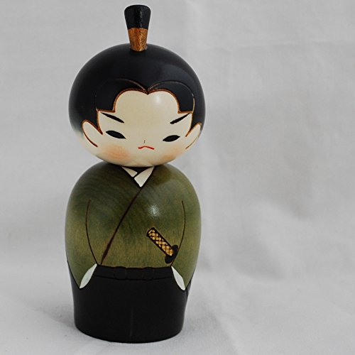 Muñeca japonesa Kokeshi – hecha a mano en Japón – Waka samurai Young Warrior