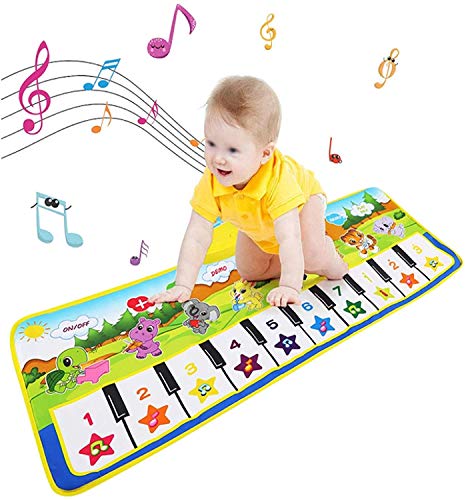 MUSICALES MUSICALES, MÚSICA PIANO TECLADO TECLADO Piso de la pista de animales Alfombra de animales Manta Touch Playmat con 8 Aseance Mat Regalo educativo para niños pequeños para niños pequeños piano