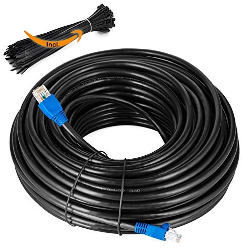 MutecPower Cables CAT6 Impermeables para Exteriores de 50 m - CCA - Cable de Red ethernet para soterramiento Directo - 250 MHz - 50 Metros MutecPower Cables CAT6 Impermeables para Exteriores de 50 m - CCA - Cable de Red ethernet para soterramiento Directo - 250 MHz - 50 Metros