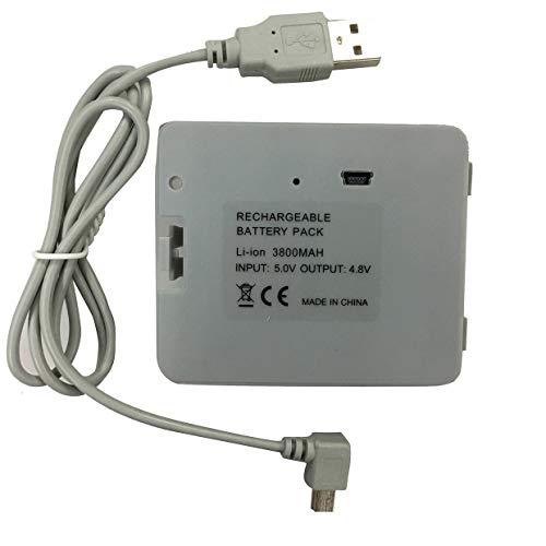 MXECO 3800mA batería Recargable USB con Cable de Cargador para Nintend Balance Board Game Charger Adapter Battery Pack (Gris)