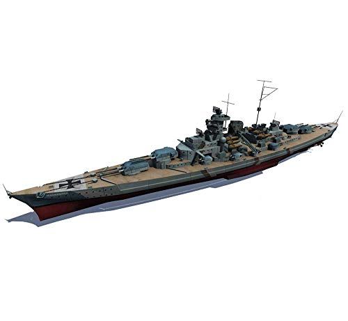 MxZas Battleship - Juego de cazadores militares, 1/700, escalera de segunda guerra mundial, Alemania Bismarck Battleship, juguete para niños, 13 x 2,4 x 1,7 pulgadas MxZas Battleship - Juego de cazadores militares, 1/700, escalera de segunda guerra mundial, Alemania Bismarck Battleship, juguete para niños, 13 x 2,4 x 1,7 pulgadas