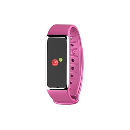 MyKronoz ZeFit3 - Rastreador de actividad con pantalla táctil a color y notificaciones inteligentes (plata/rosa)