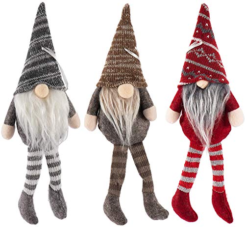 Navidad Santa GNOME BESTZY 3PCS Mini Gnomo Navideño de Felpa Muñeca de Tela de Santa Hecha a Mano Adornos Navideños para Arbol Adornos de Navidad para Mesa para Hogar Decoración Navideña