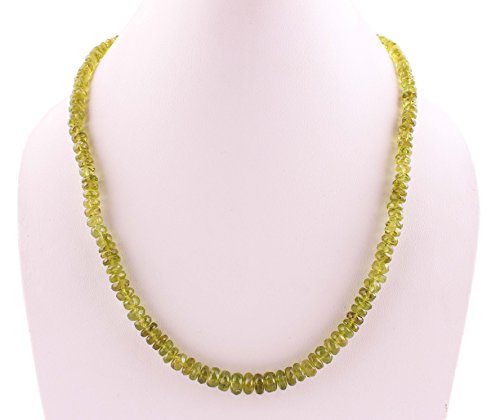 neerupam Collection 175 cts natural Peridot piedras preciosas rondelle forma perlas collar para las mujeres collar