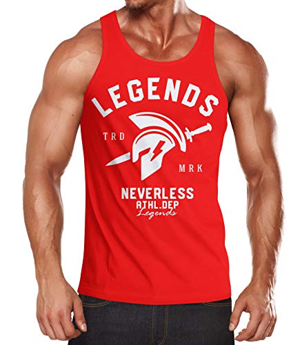 Neverless Cooles Gladiator Sparta Gym Athletics Camiseta de musculación para hombre Legends, color rojo. M