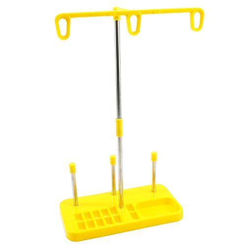 New brothread Soporte de bobina de hilo de bordar - 3 Carretes de Hilo Soporte para máquinas de bordar, coser, acolchar y serger - Tres colores para la selección - Amarillo New brothread Soporte de bobina de hilo de bordar - 3 Carretes de Hilo Soporte para máquinas de bordar, coser, acolchar y serger - Tres colores para la selección - Amarillo