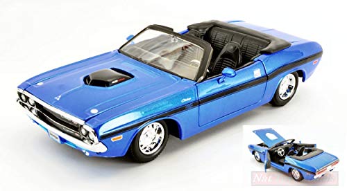 NEW MAISTO MI31264BL Dodge Challenger R/T Convertible 1970 Blue 1:24 Die Cast Model
