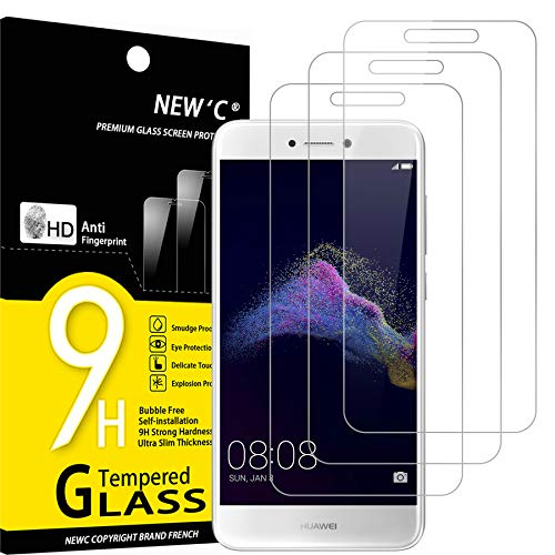 NEW'C 3 Unidades, Protector de Pantalla para Huawei P8 Lite 2017, Antiarañazos, Antihuellas, Sin Burbujas, Dureza 9H, 0.33 mm Ultra Transparente, Vidrio Templado Ultra Resistente NEW'C 3 Unidades, Protector de Pantalla para Huawei P8 Lite 2017, Antiarañazos, Antihuellas, Sin Burbujas, Dureza 9H, 0.33 mm Ultra Transparente, Vidrio Templado Ultra Resistente