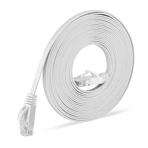 NIAGUOJI Cable Ethernet Cat6 de 15M, RJ45 Plano Alta Velocidad Cordón de Red 10 Gbps, Cable de Conexión con PS4, Xbox, Enrutador, Módem, Interruptor