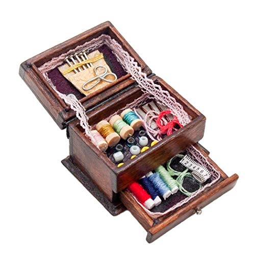 Nicedier Odoria Uno Y Doce Caja De Costura En Miniatura De La Vendimia con La Aguja Tijeras Kit De Decoración del Dollhouse Accesorios Nicedier Odoria Uno Y Doce Caja De Costura En Miniatura De La Vendimia con La Aguja Tijeras Kit De Decoración del Dollhouse Accesorios