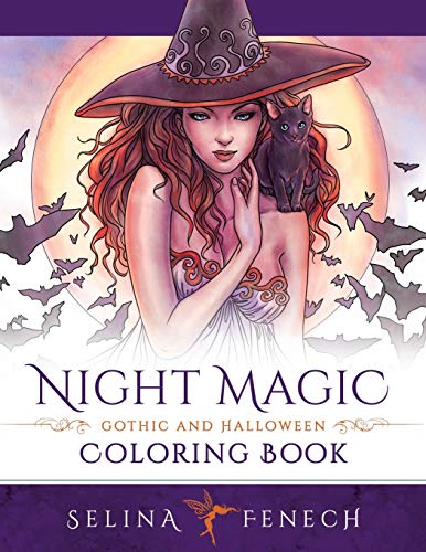 Night Magic - Gothic and Halloween Coloring Book: 10 (Fantasy Coloring by Selina)