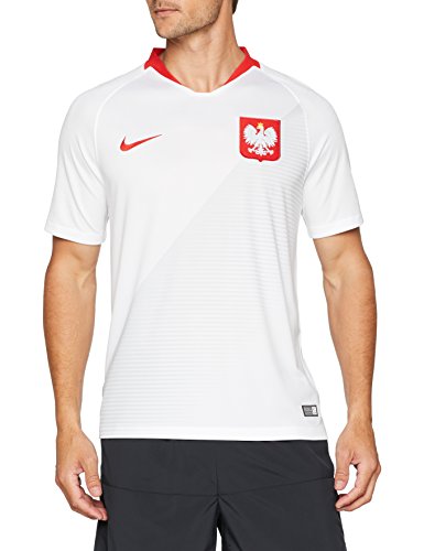 NIKE 2018 Poland Stadium Home - Partes de Arriba de Ropa Deportiva para fútbol (Adulto, Masculino, Camisa, Blanco, M, SML)