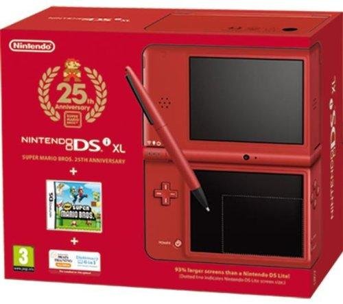 Nintendo DS - Consola DXL, Color Rojo (25th Anniversary) + New Super Mario Bros