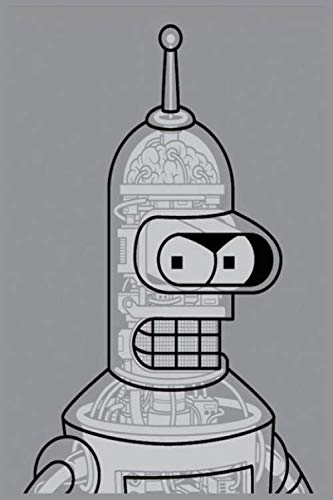 Notebook Futurama 100 Pages, 6" x 9", in lines with a margin: Notebook, Zoidberg, Futurama, Bender, Journal, Diary, College Ruled, Composition Notebook, Cover Soft