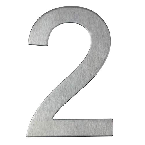 Número de casa de acero inoxidable adhesivo – Altura 10 cm – Número de puerta de diseño (2) Número de casa de acero inoxidable adhesivo – Altura 10 cm – Número de puerta de diseño (2)