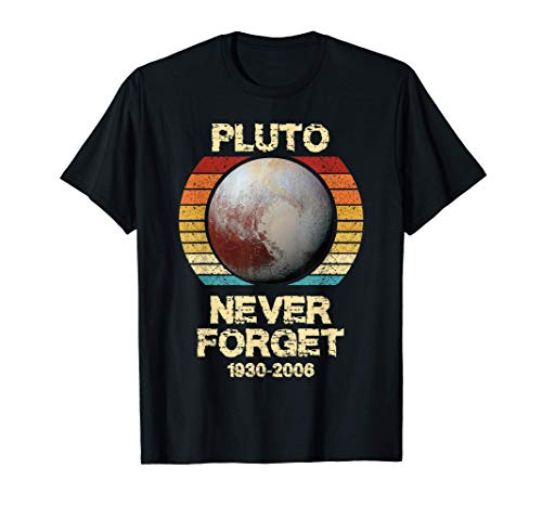 Nunca olvides el estilo retro de Plutón, el espacio y la Camiseta
