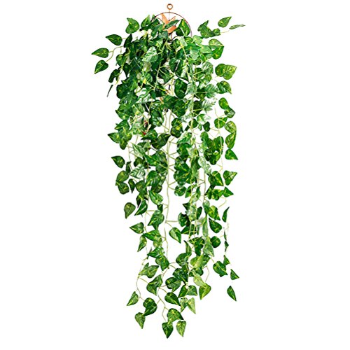 NUOLUX Artificial Fake Scindapsus Leaves Greenery Ivy Vine Plants para decoración de interiores Indoor Outdoor (hojas de Scindapsus)