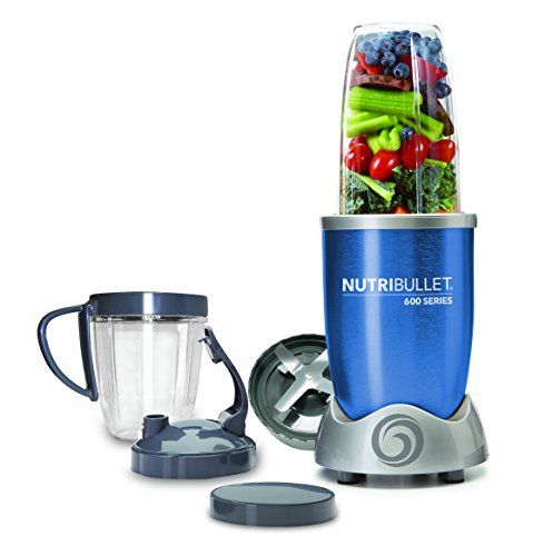 NutriBullet NBR-0928-B - Extractor de nutrientes original con recetario en Español, base motor de alta capacidad, 600 W, 20.000 rpm, incluye varios accesorios, color azul