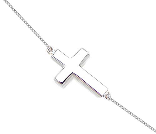 ODETOJOY Collar con Cruz Lateral de Plata y Collar para Mujer. ODETOJOY Collar con Cruz Lateral de Plata y Collar para Mujer.