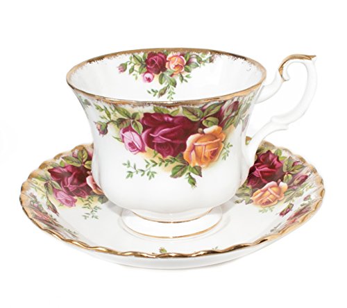 Old Country Roses taza y plato de juego de, Original Edition, No. irreflexivamente 1 (1962-73), fabricado en Inglaterra, primera calidad Old Country Roses taza y plato de juego de, Original Edition, No. irreflexivamente 1 (1962-73), fabricado en Inglaterra, primera calidad