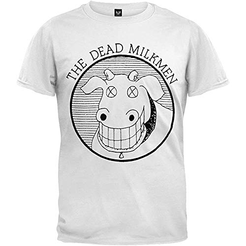 Old Glory Dead Milkmen - Mens Cow Logo T-Shirt -White -XL