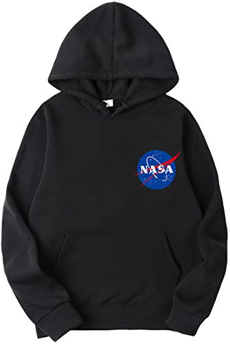 OLIPHEE Sudaderas con Capucha Color Sólido con Logo de NASA para Fanáticos de Aeroespacial para Hombre c/Hei-L OLIPHEE Sudaderas con Capucha Color Sólido con Logo de NASA para Fanáticos de Aeroespacial para Hombre c/Hei-L