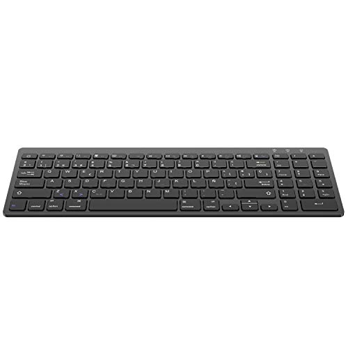 OMOTON Teclado Inalámbribo Compatible con iPad/iPad Pro/iPad Air/iPad Mini/iPhone y Todas Sistemas de iOS, con Teclado Numérico, Teclado en Español, NO Sirve para Macbook, Color Negro