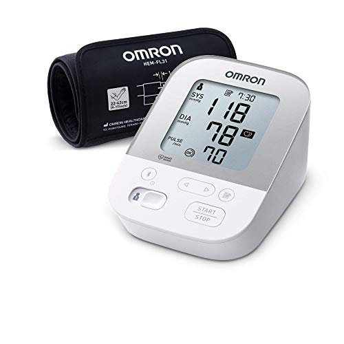 Omron Tensiómetro X4 Smart, monitor para la presión arterial y el control de la hipertensión, compatible con Dispositivos smartphone, aprobado por la protección de consumidores de Stiwa 09/2020