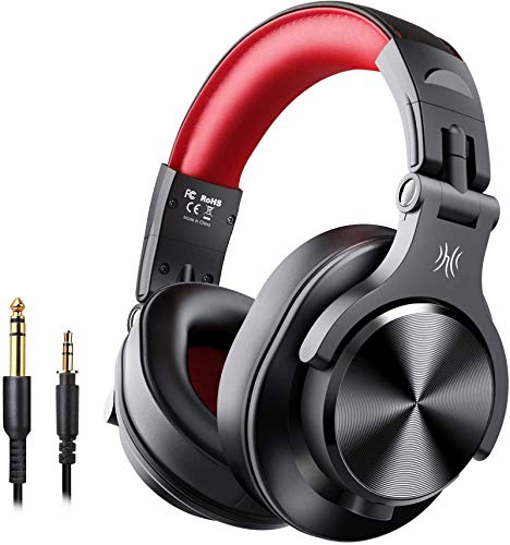 OneOdio Fusion A7 Auriculares Inalámbricos Bluetooth Auriculares de Estudio, Cascos Diadema Cerrado 90°Ajustable, con Jack de 6,3 mm y 3,5 Profesional Auriculares para grabación y Seguimiento DJ